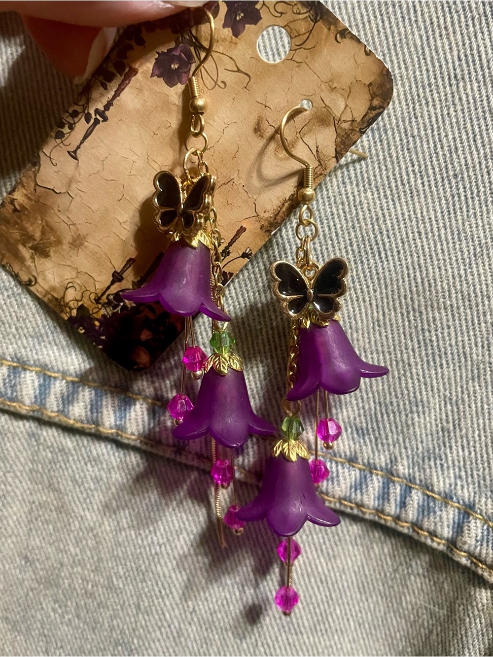 Deadly Nightshade Earrings Hand Crafted - Picture 5 of 6